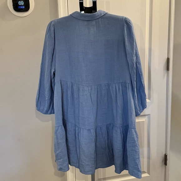 Blue Long Sleeve Babydoll Dress - Picture 3 of 8